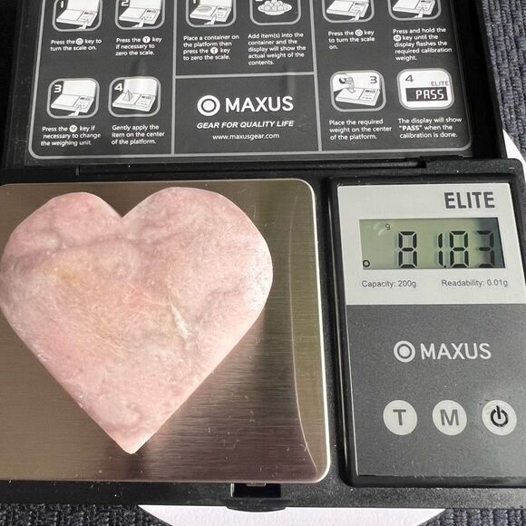 Pink Opal Heart Carving (#7) - Picture 9 of 9